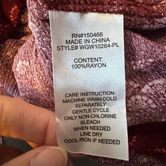 Market & Spruce Red Sleeveless Ruffle Split Neck Blouse 2X NWT Plus Size Top - Picture 6 of 7